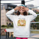 Bügelbild „Dilly Dallying“ – lustiges Gänse-Motiv mit Blumen (17×17 cm)