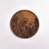 1 Kunstlederlabel "flower globe" - Ba.binaa Patterns