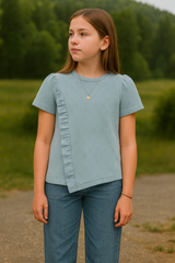 Frillie – Girls Ruffle Shirt Sewing Pattern – image 11