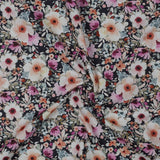 Baumwollstoff Blumen Navy Lila Ba.binaa Patterns