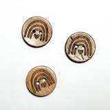 Kokosnussknopf mit Regenbogen Gravur Ba.binaa Patterns