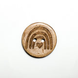 Kokosnussknopf mit Regenbogen Gravur Ba.binaa Patterns