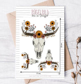 Bügelbild - Bloom in the Wild Ba.binaa Patterns , Kuhschädel, Western