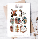 Bügellabels, Bügelbild Labels, ba.binaa Patterns Blumen Retro