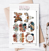 Bügellabels, Bügelbild Labels, ba.binaa Patterns Blumen Retro