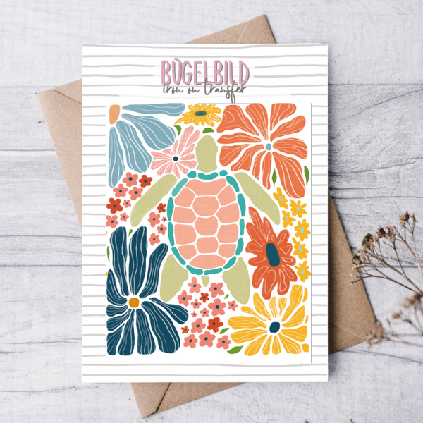 Bügelbild „Turtle flower"