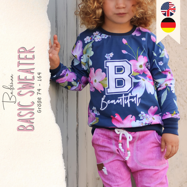 Schnittmuster Basic Sweater einfach nähen für Kinder babinaa Patterns