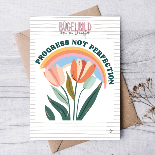 Bügelbild „Regenbogen Blume“