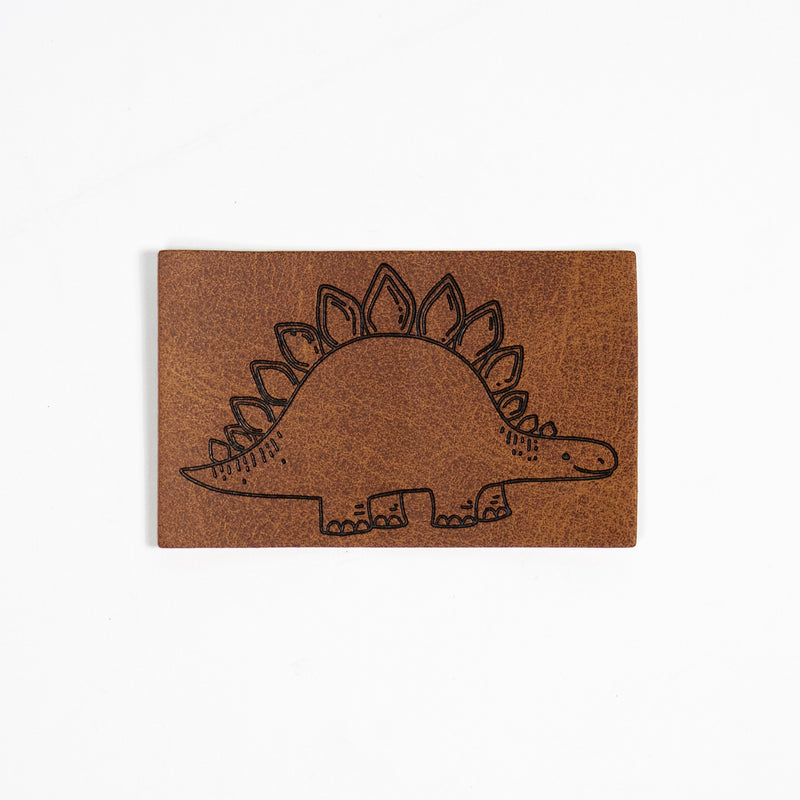 Lederlabel aufnäher Stegosaurus Babinaa Patterns