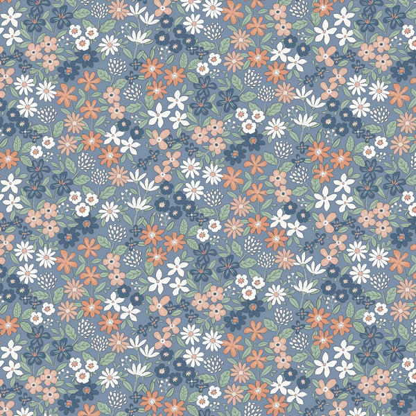 Blumen Jersey blau Ba.binaa Patterns