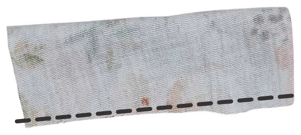 Sewing the elastic casing for the headband lengthwise