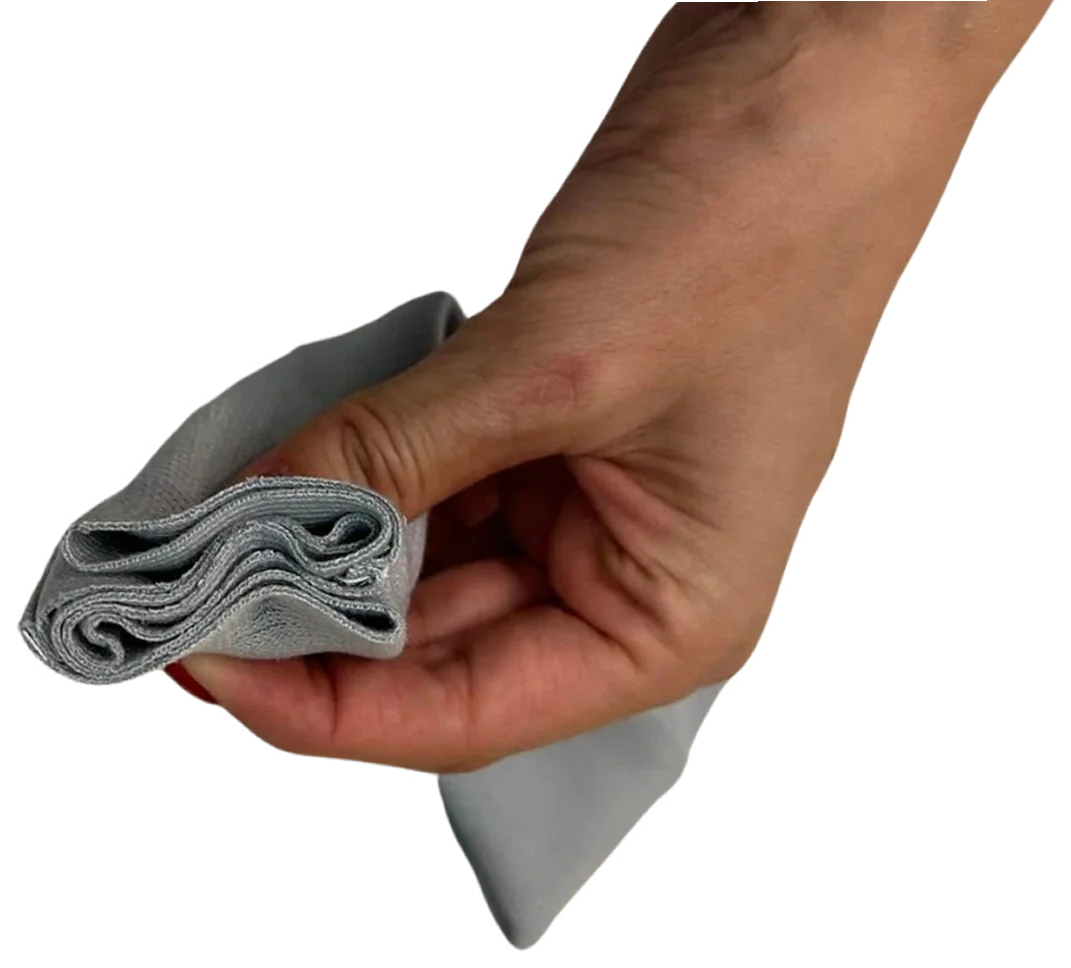 Fabric layers folded into a Z shape
